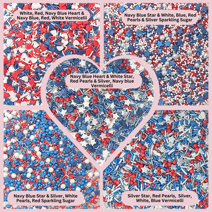 Confect Mix Heart & Star Patriotic Sprinkles