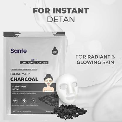 Sanfe Instant Detan Charcoal Facial Mask