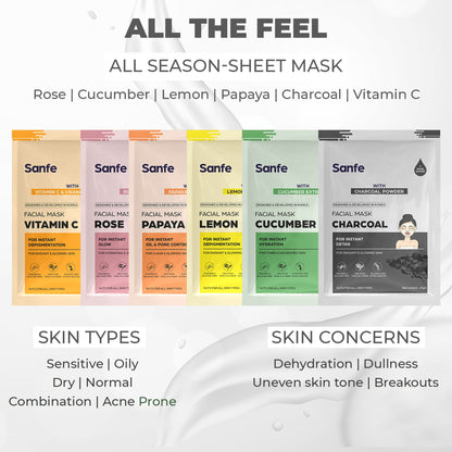 Sanfe Instant Detan Charcoal Facial Mask