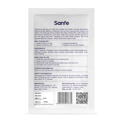 Sanfe Instant Detan Charcoal Facial Mask