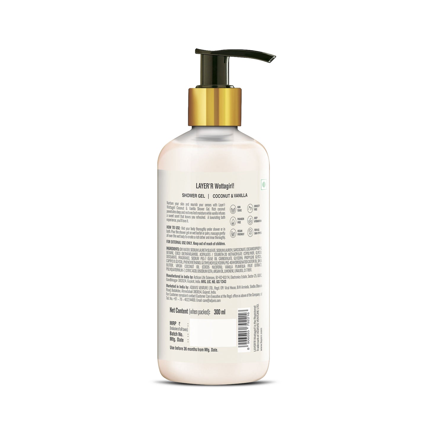 Layer'r Wottagirl Coconut & Vanilla Shower Gel