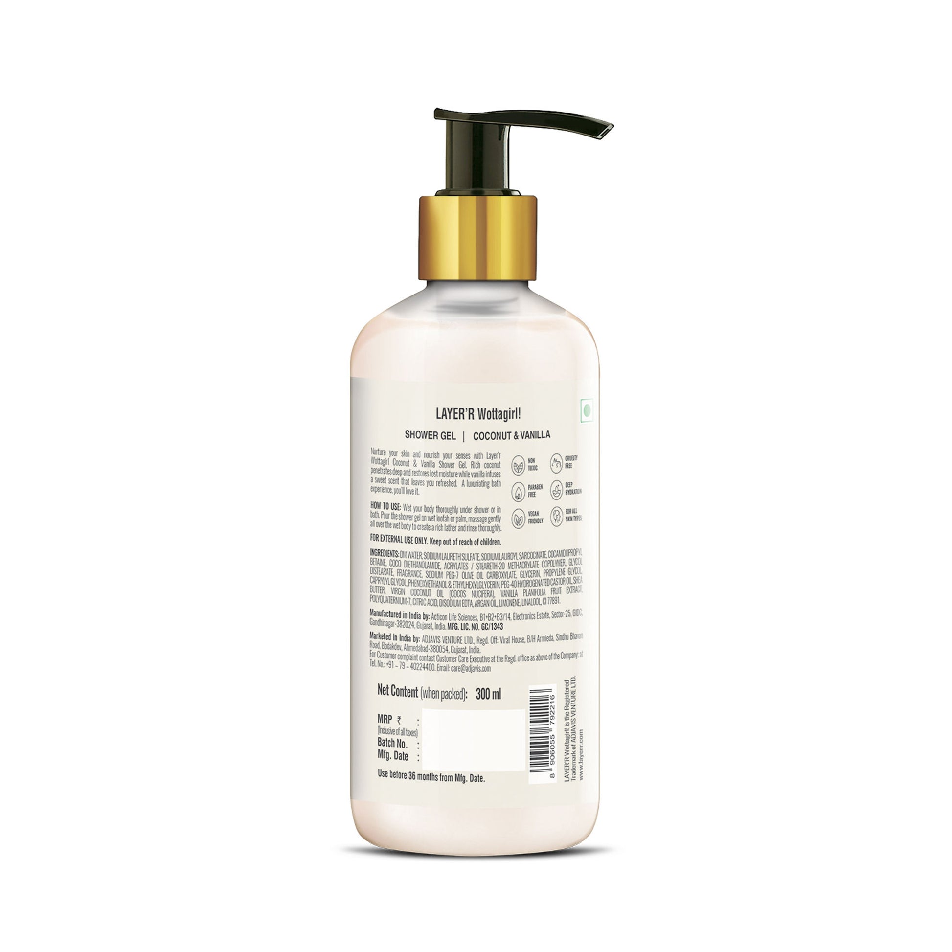 Layer'r Wottagirl Coconut & Vanilla Shower Gel