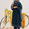 Indyancart VA Women'sEthnic Motifs Embroidered Thread Work Detail Kurta & Trousers With Dupatta