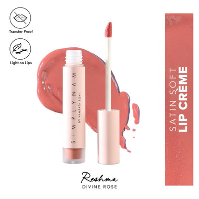Simply Nam Satin Soft Lip Creme, Hydrating, Botanical Colour for Everyday Lips - Reshma