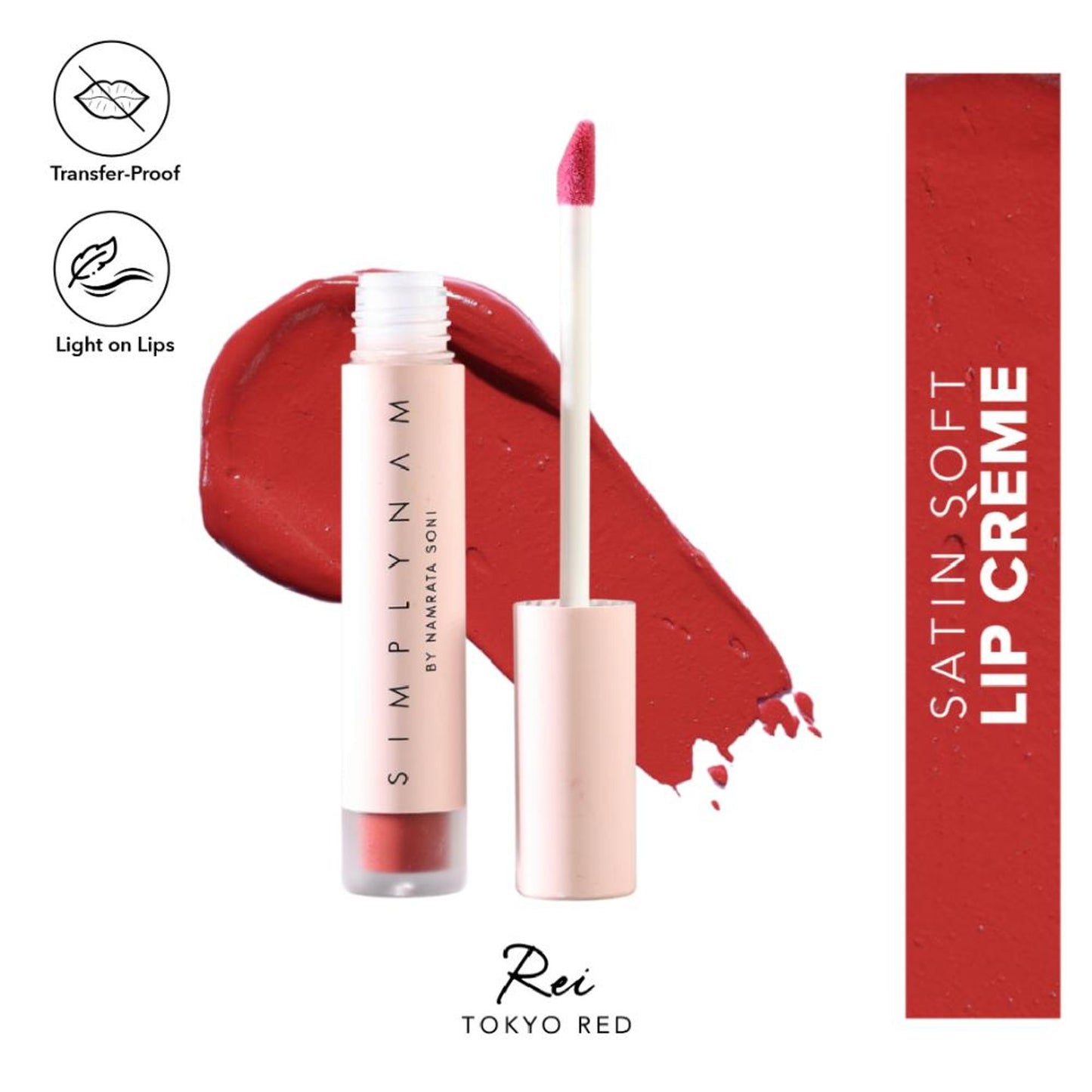 Simply Nam Satin Soft Lip Creme, Hydrating, Botanical Colour for Everyday Lips - Rei
