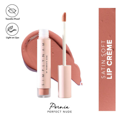 Simply Nam Satin Soft Lip Creme, Hydrating, Botanical Colour for Everyday Lips - Pernia