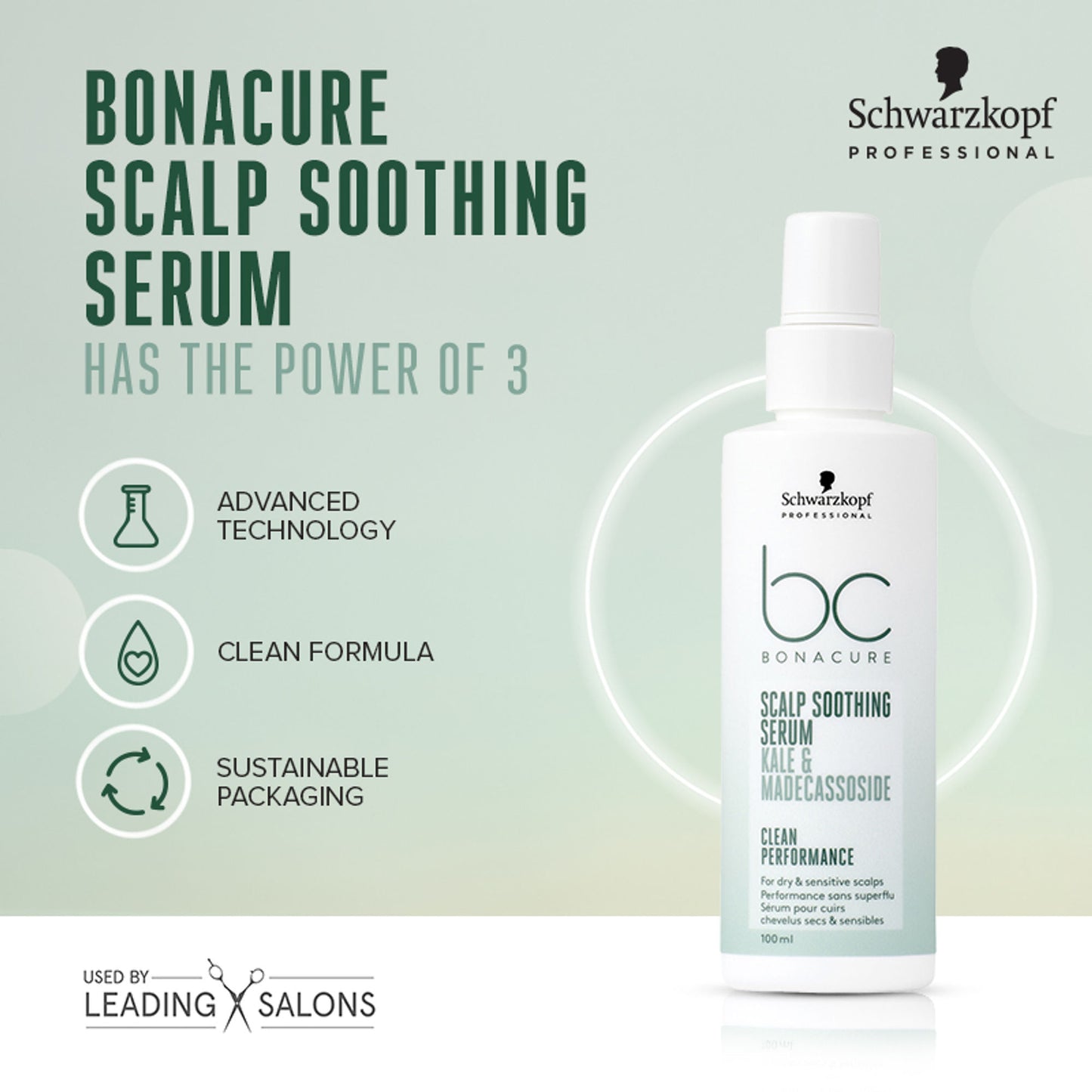 Schwarzkopf Professional Bonacure Scalp Soothing Serum|Dry, Sensitive Scalp|Kale, Madecassoside