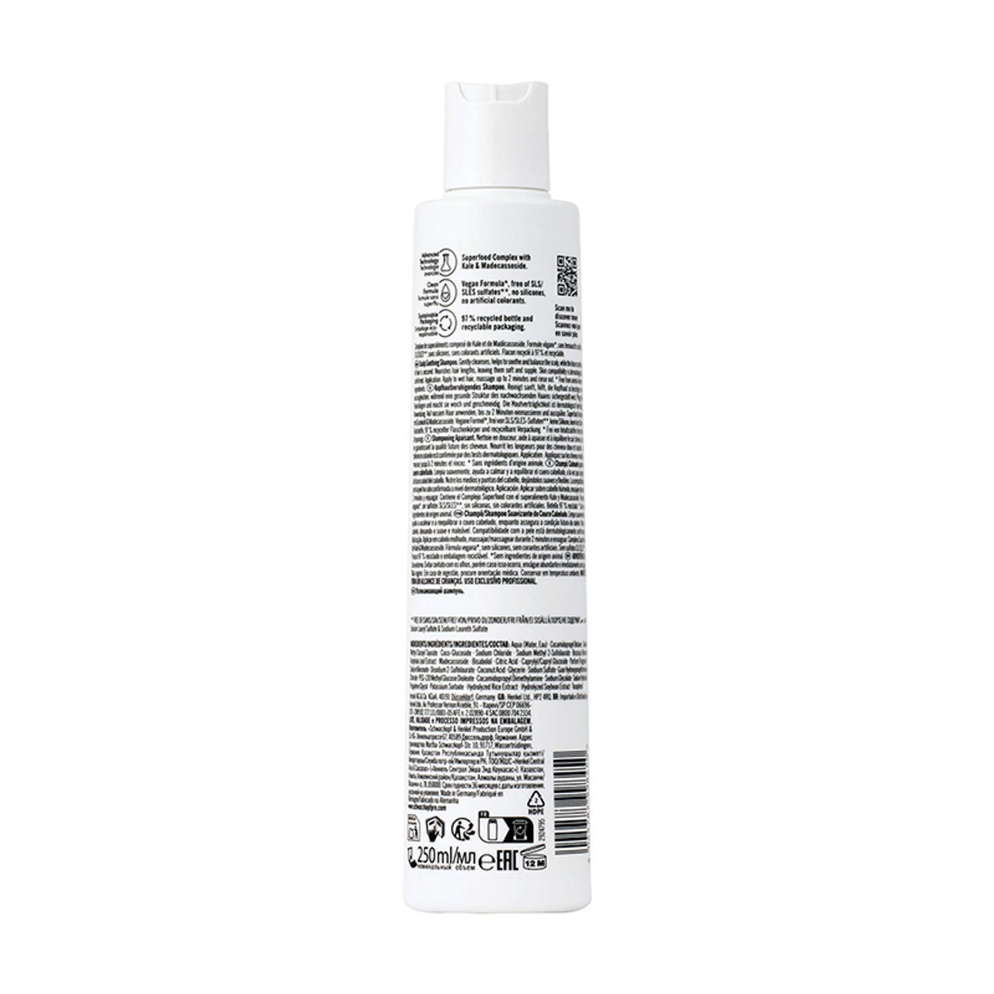 Schwarzkopf Professional Bonacure Scalp Soothing Shampoo|Dry & Sensitive Scalp|Kale & Madecassoside