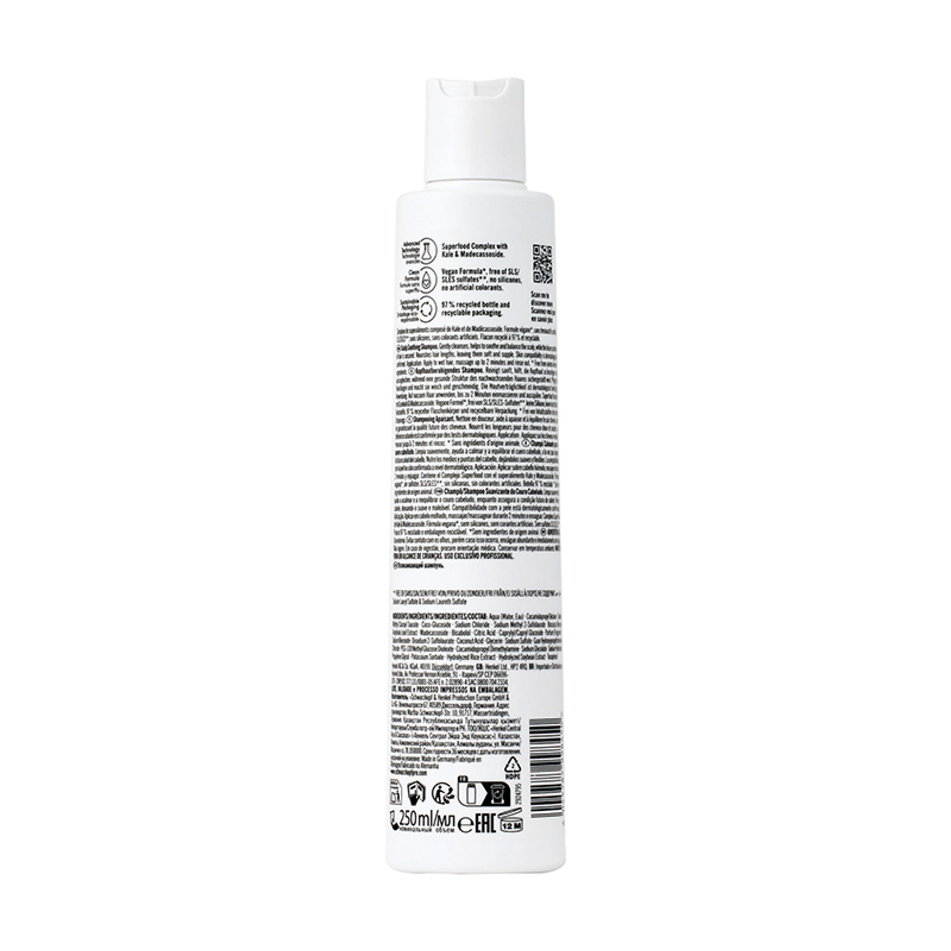 Schwarzkopf Professional Bonacure Scalp Soothing Shampoo|Dry & Sensitive Scalp|Kale & Madecassoside