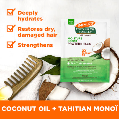 Palmer's Coconut Oil Conditioner Pack For Moisture Boost Of Dry, Damaged & Colour Treated Hair
