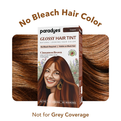 Paradyes Glossy Hair Tint Semi-Permanent Creme Hair Color - Cinnamon Brown