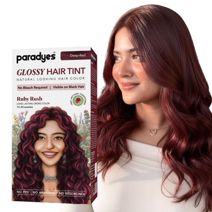 Paradyes Glossy Hair Tint Semi-Permanent Creme Hair Color - Ruby Rush