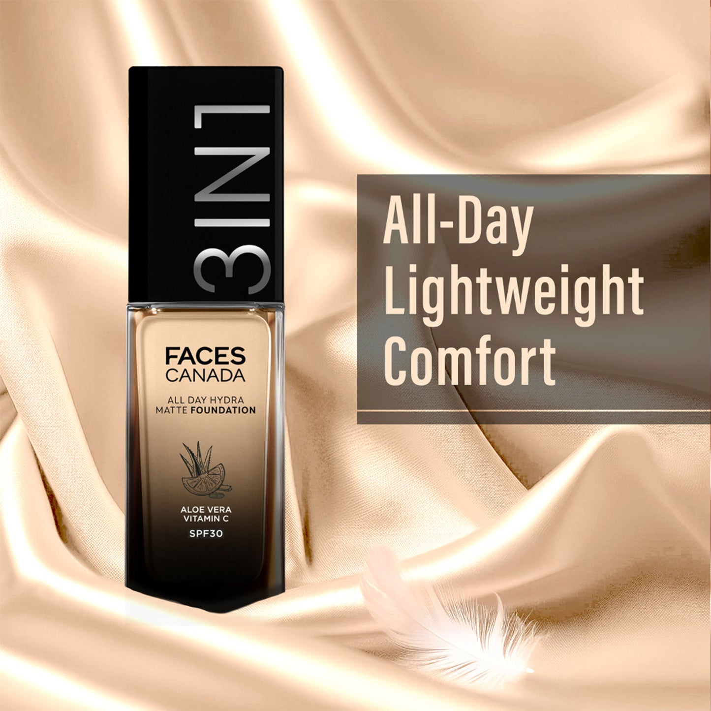 Faces Canada 3 In 1 All Day Hydra Matte Foundation - Warm Natural 021