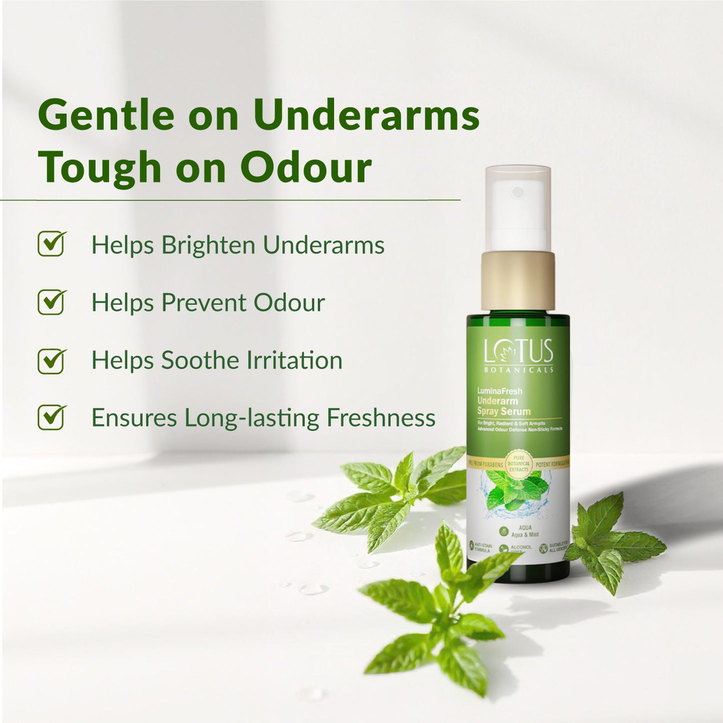 Lotus Botanicals Luminafresh Underarm Spray Serum - Aqua & Mint