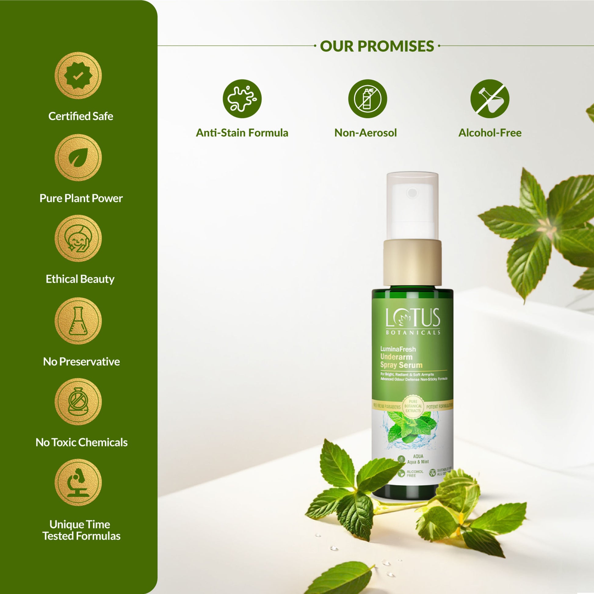 Lotus Botanicals Luminafresh Underarm Spray Serum - Aqua & Mint