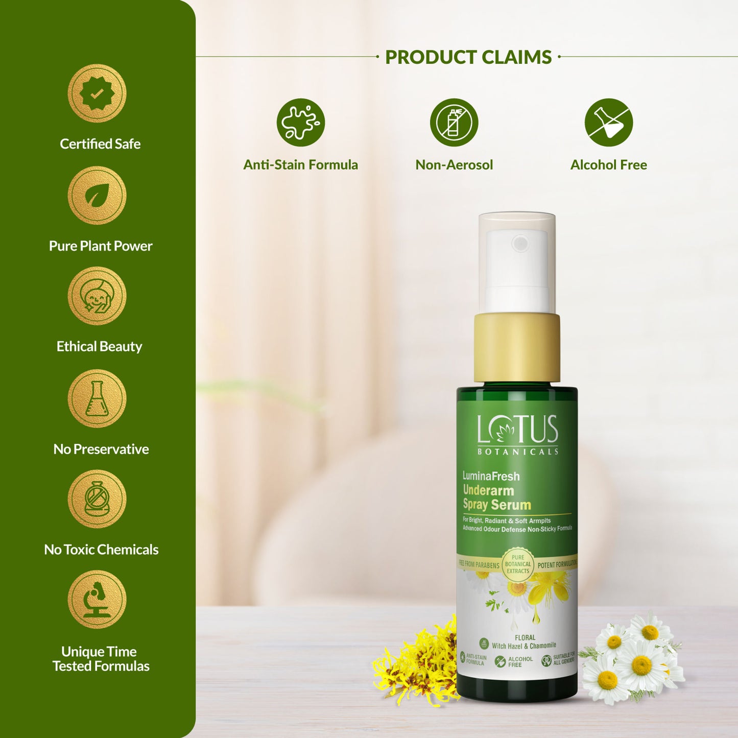 Lotus Botanicals Luminafresh Underarm Spray Serum - Floral