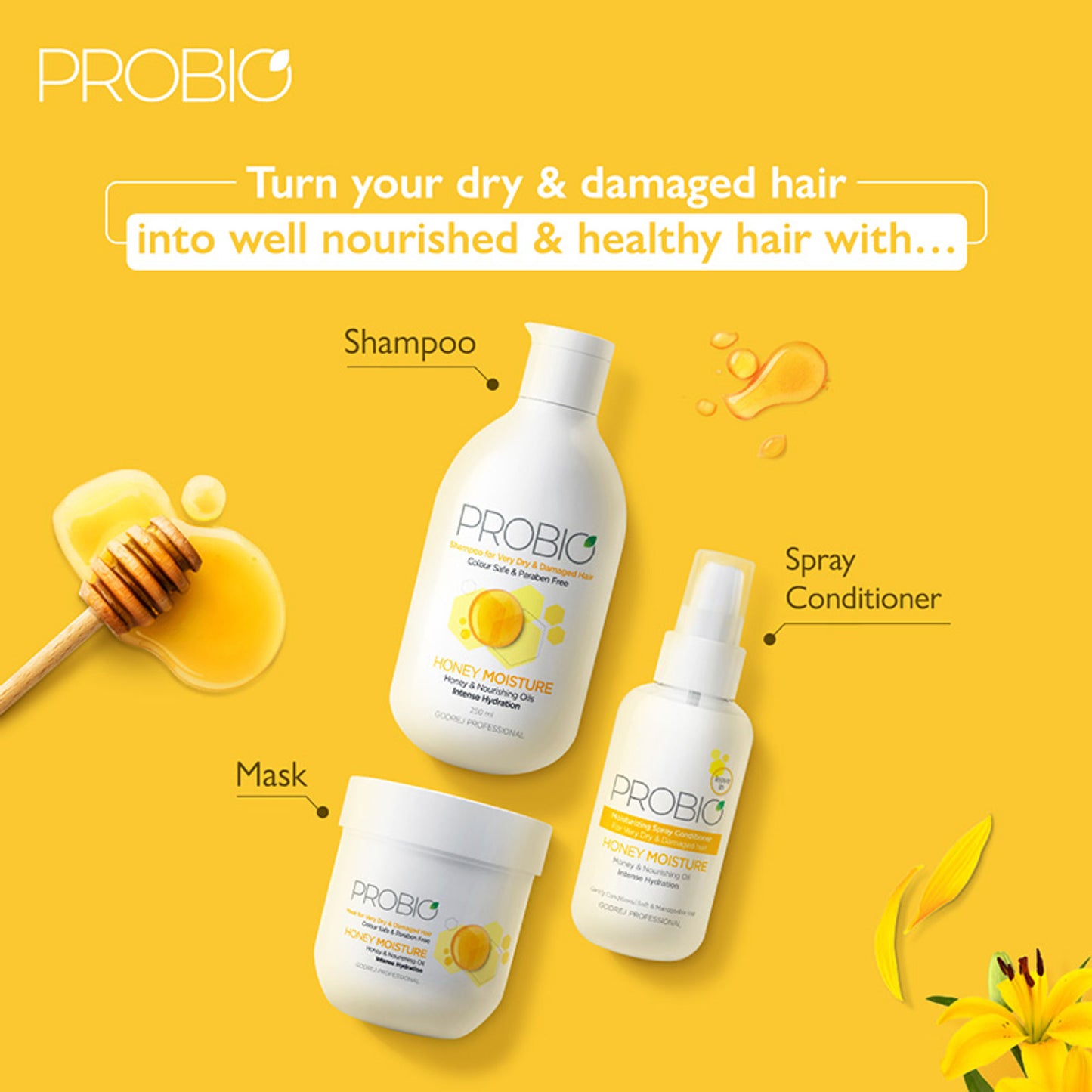 Godrej Professional Probio Honey Moisture Shampoo