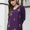 Dhiyona IE Floral Embroidered Square Neck Thread Work Straight Kurta & Trousers