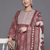 Dhiyona IE Bandhani Printed Regular Thread Work Pure Cotton Kurta With Trousers & Dupatta