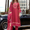 Indyancart IE Floral Embroidered Kurta With Trousers & Dupatta