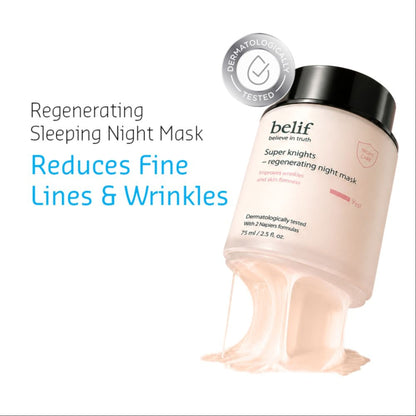 belif Super Knights Korean Regenerating Sleeping Mask-Vegan Night Cream for Anti Aging & Brightening