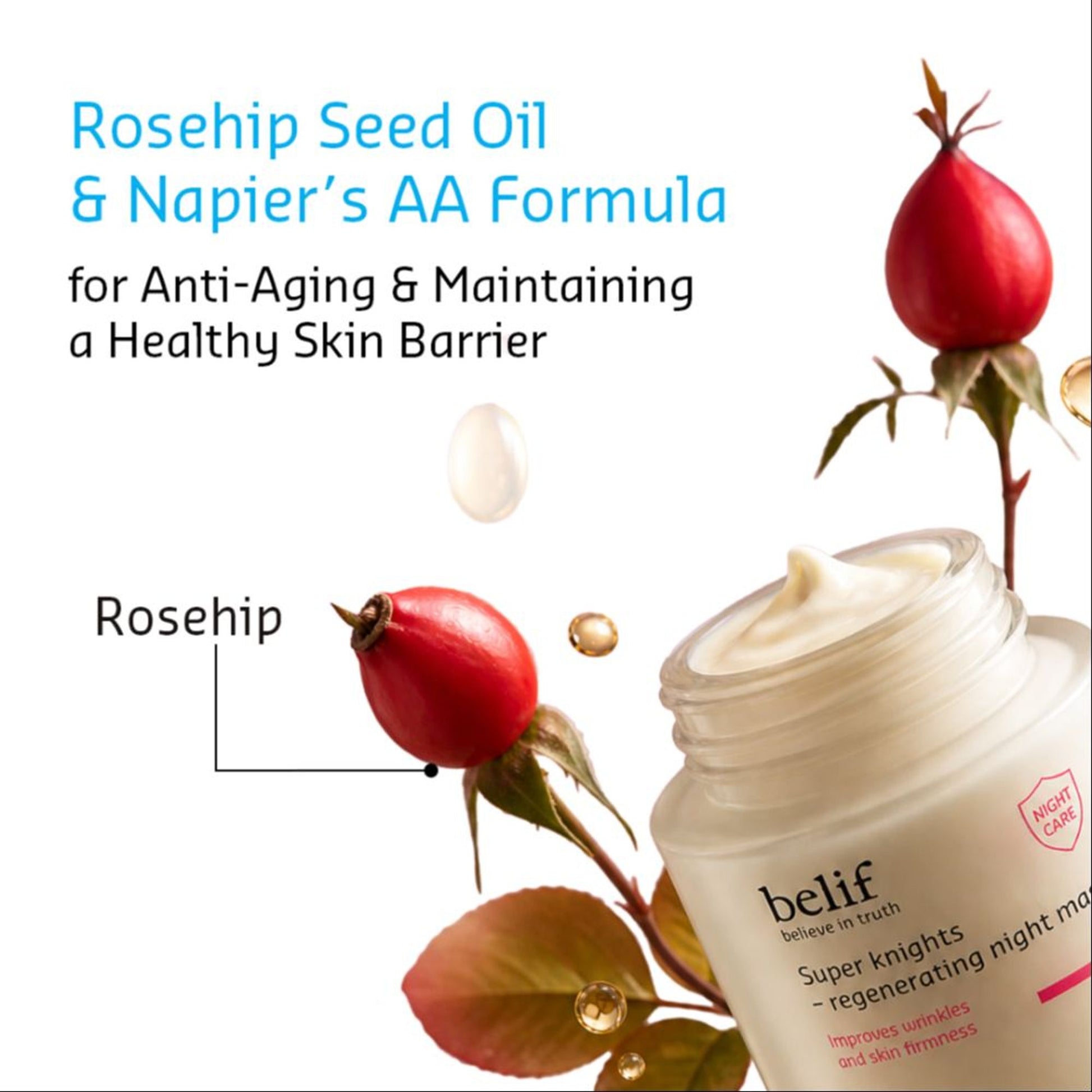 belif Super Knights Korean Regenerating Sleeping Mask-Vegan Night Cream for Anti Aging & Brightening