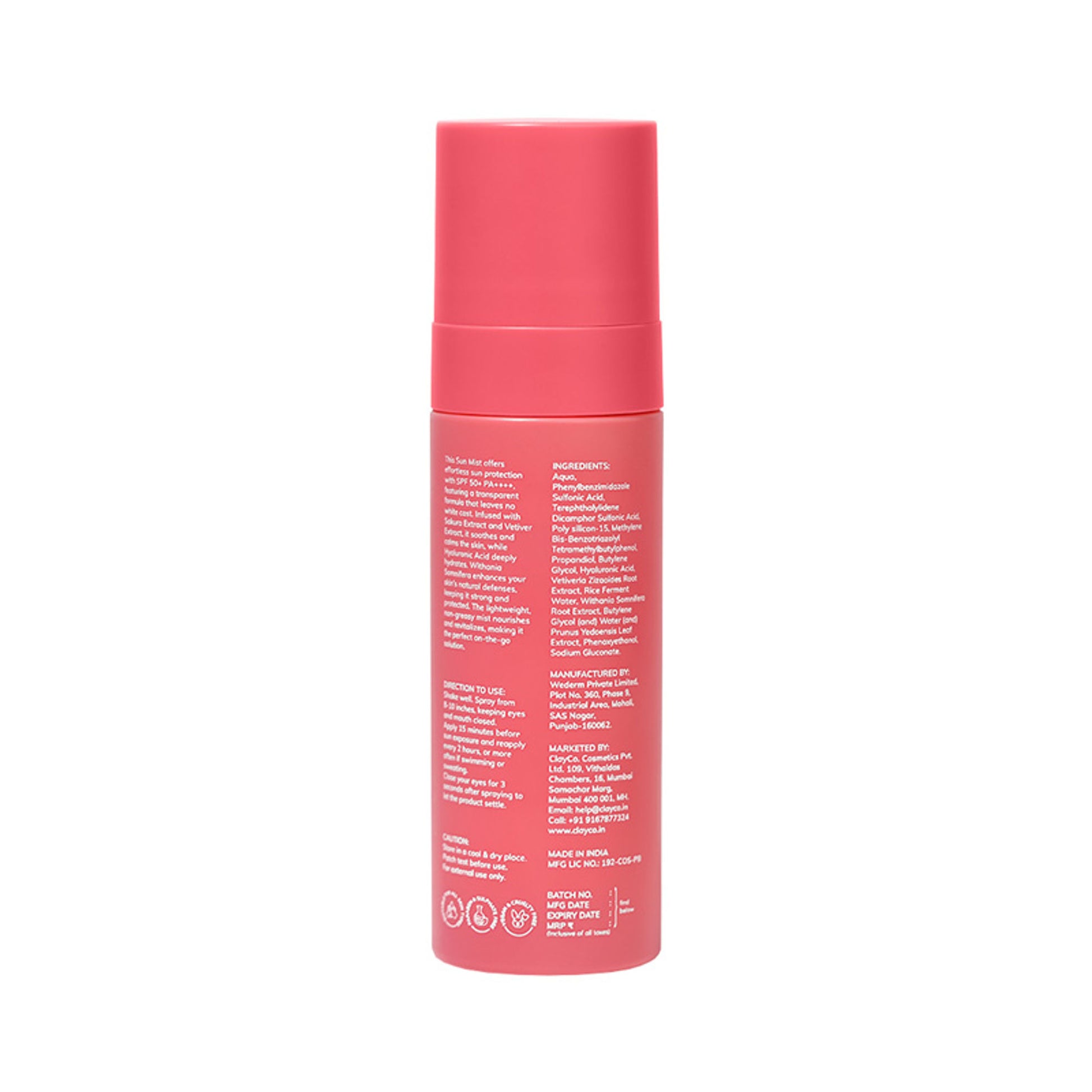ClayCo Sakura & Rice Water Sunmist With SPF 50+ PA++++