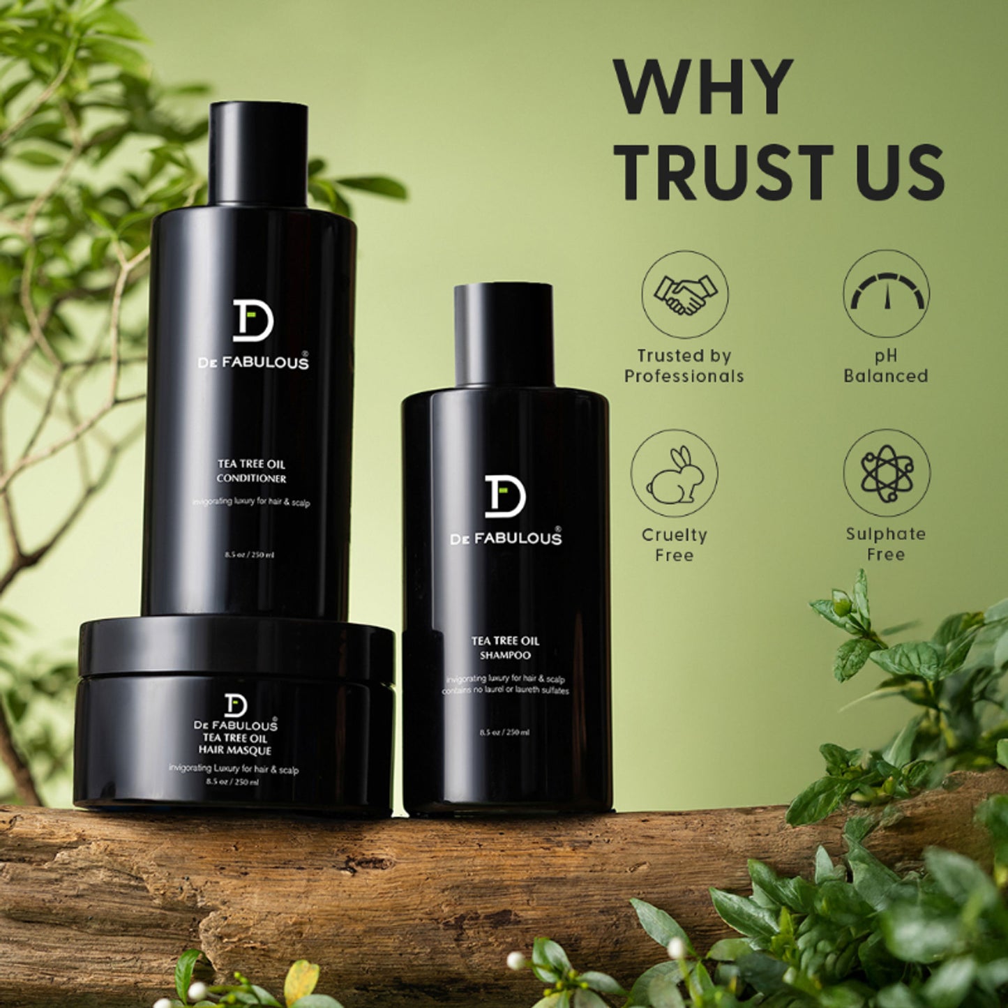 De Fabulous Tea Tree Oil Sulphate Free Conditioner For Scalp Health - All Hair Types