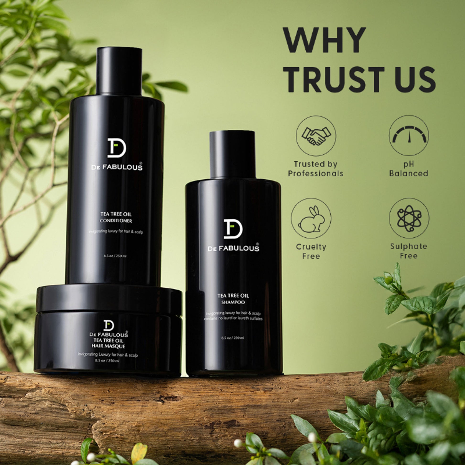 De Fabulous Tea Tree Oil Sulphate Free Conditioner For Scalp Health - All Hair Types