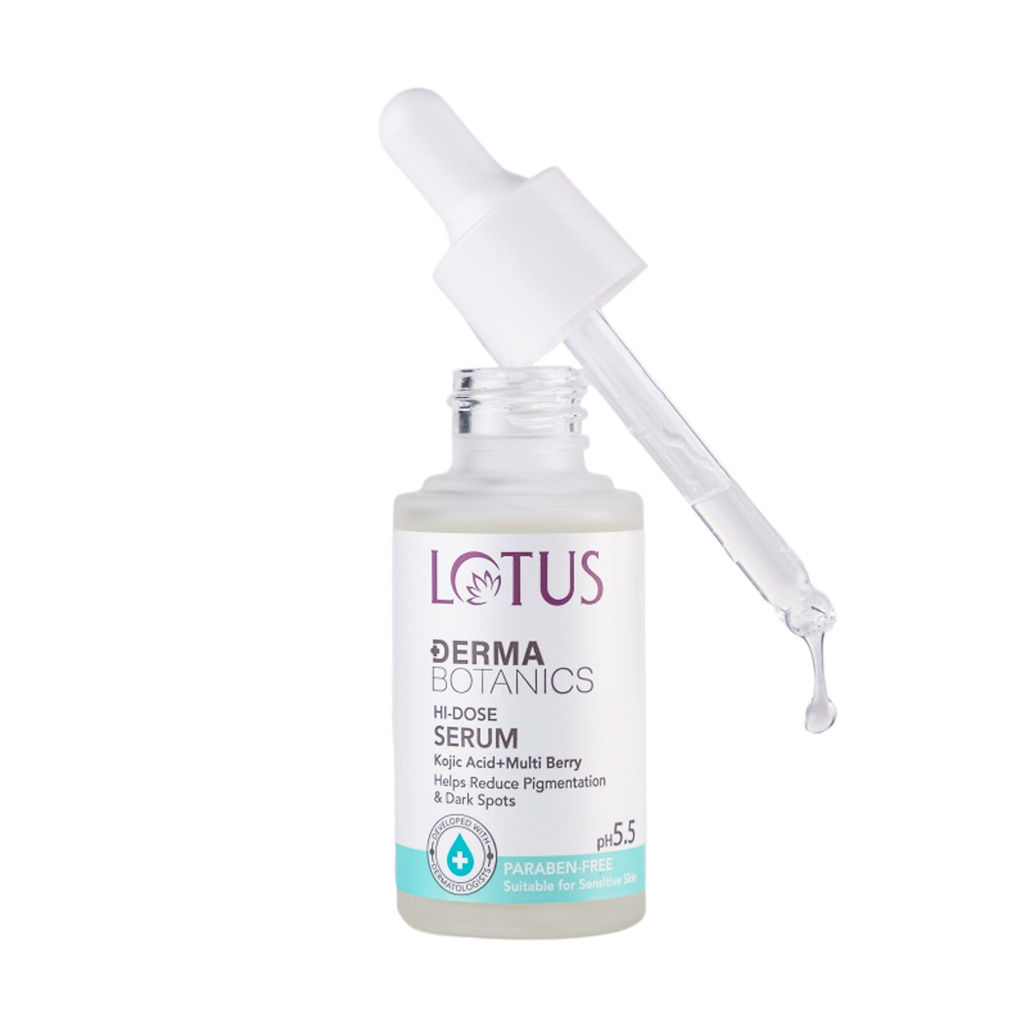 Lotus Dermabotanics Kojic Acid + Multi Berry Hi-Dose Serum, pH5.5, For Sensitive Skin