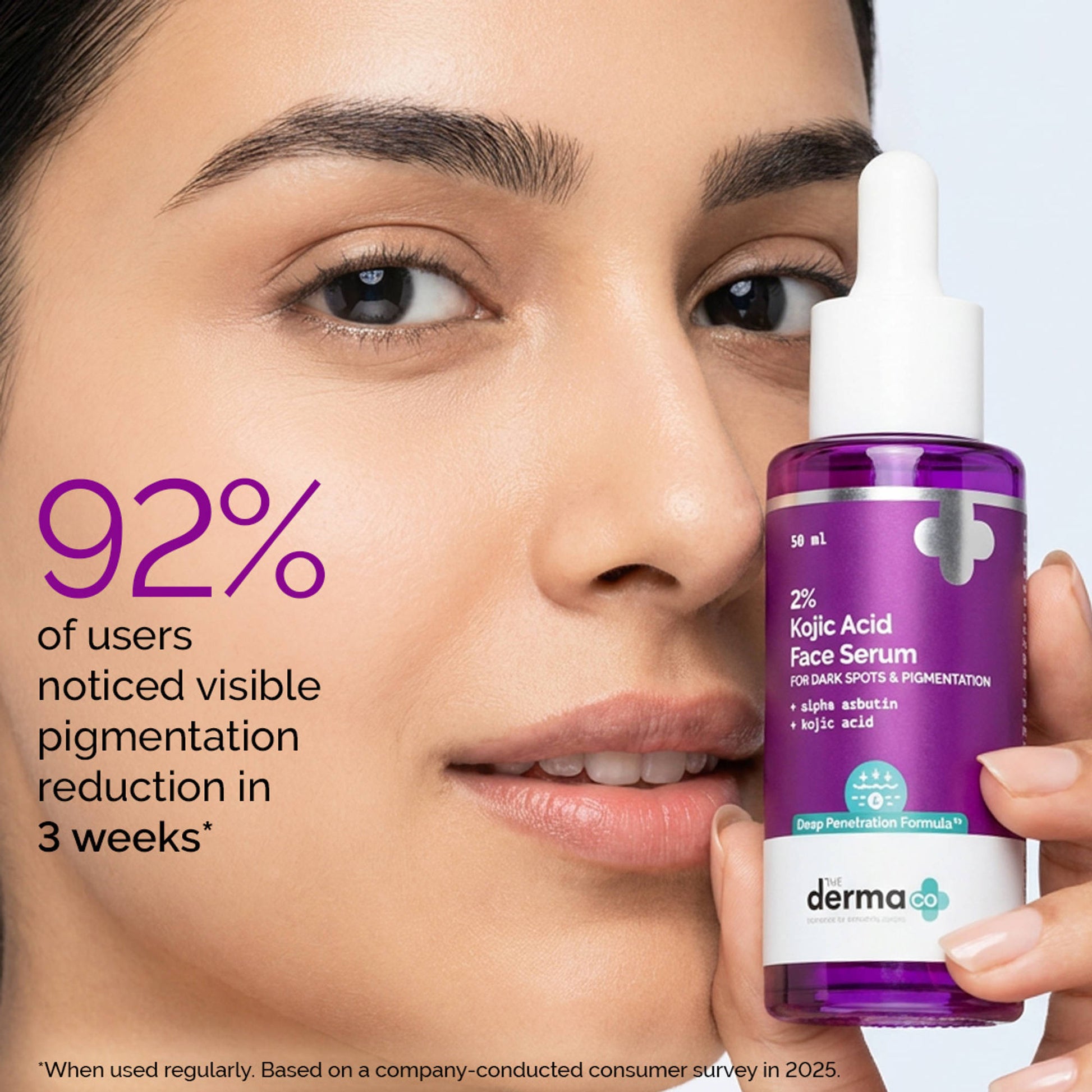 The Derma Co 2% Kojic Acid Face Serum for Dark spots reduction, Pigmentation & Blemishes