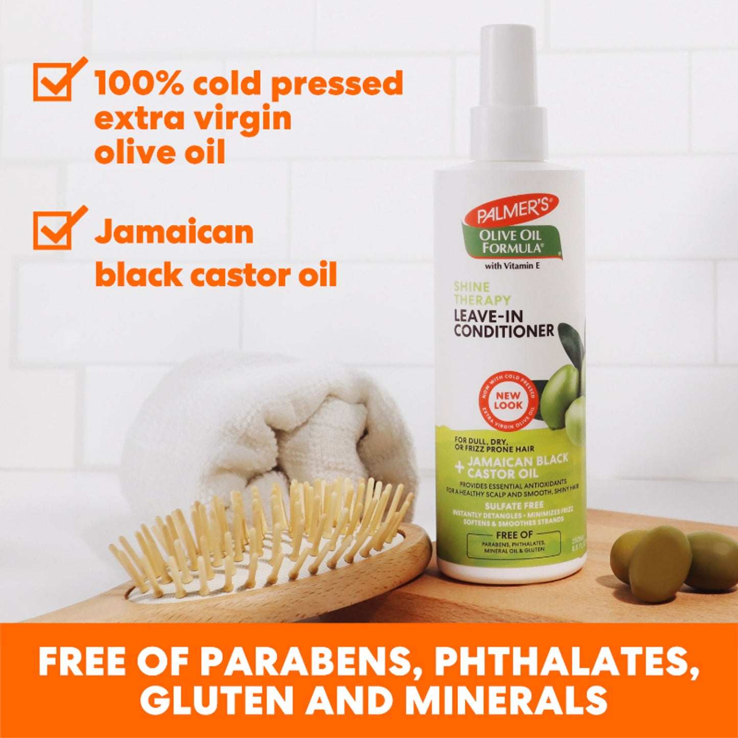 Palmer’s Olive Oil Leave-in Conditioner Spray for Minimized Frizz, Balanced Scalp, Shine