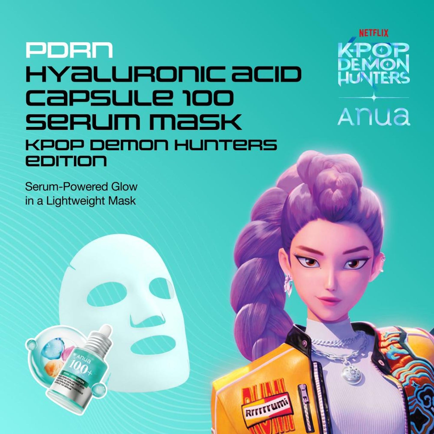 Anua PDRN Hyaluronic Acid Capsule 100 Serum Mask - K-Pop Demon Hunters Special Edition