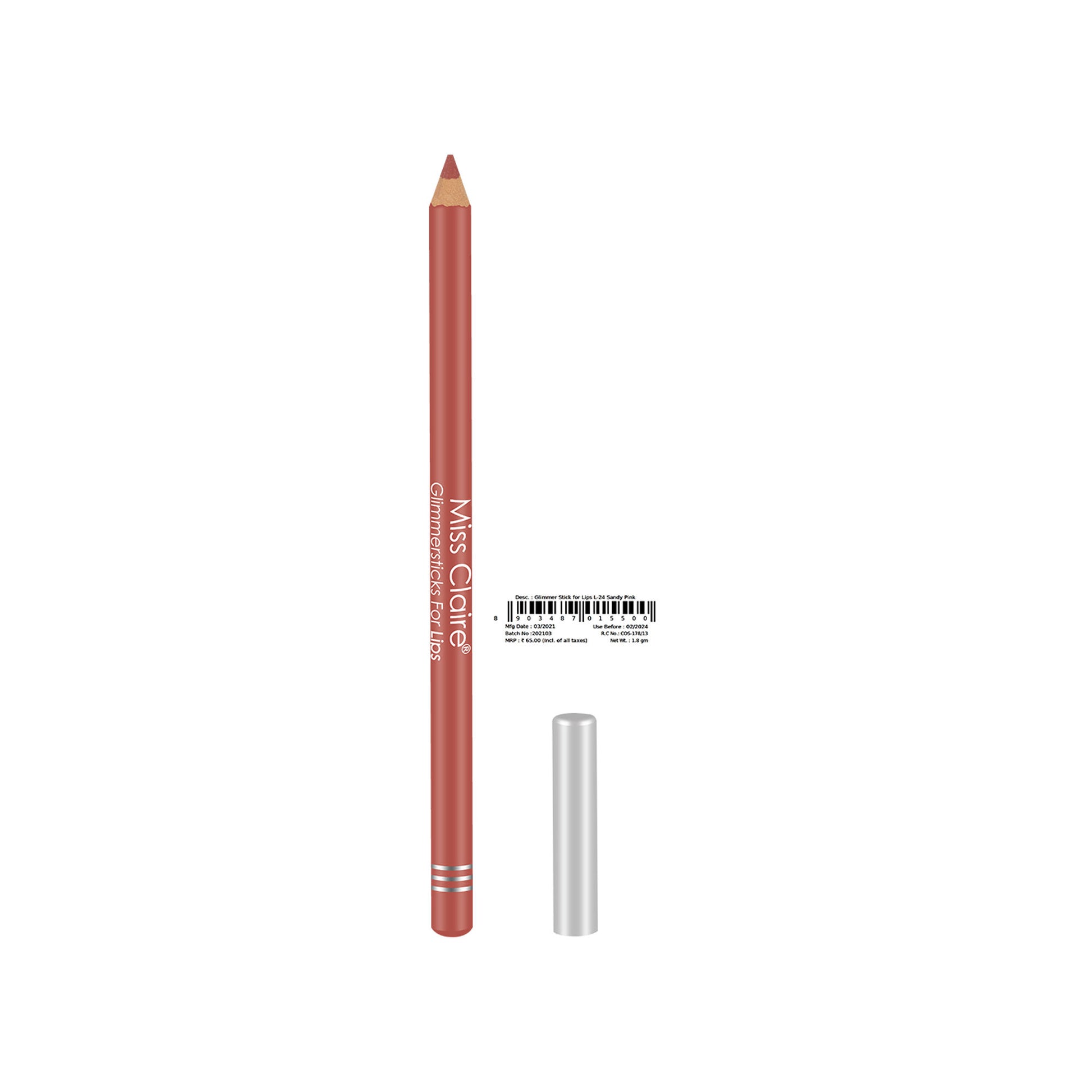 Miss Claire Glimmersticks For Lips - Sandy Pink L-24