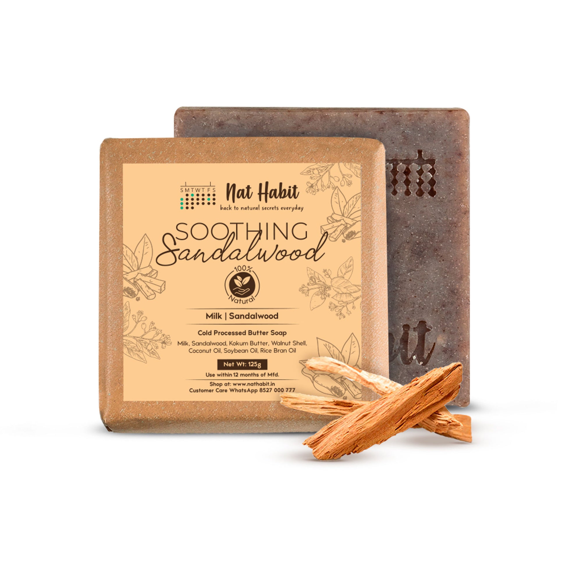 Nat Habit Fresh Brightening Milk Rosehip and Soothing Sandalwood Soaps