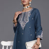 Indyancart VA Women'sEthnic Motifs Embroidered Regular Sequinned Kurta with Trousers & With Dupatta