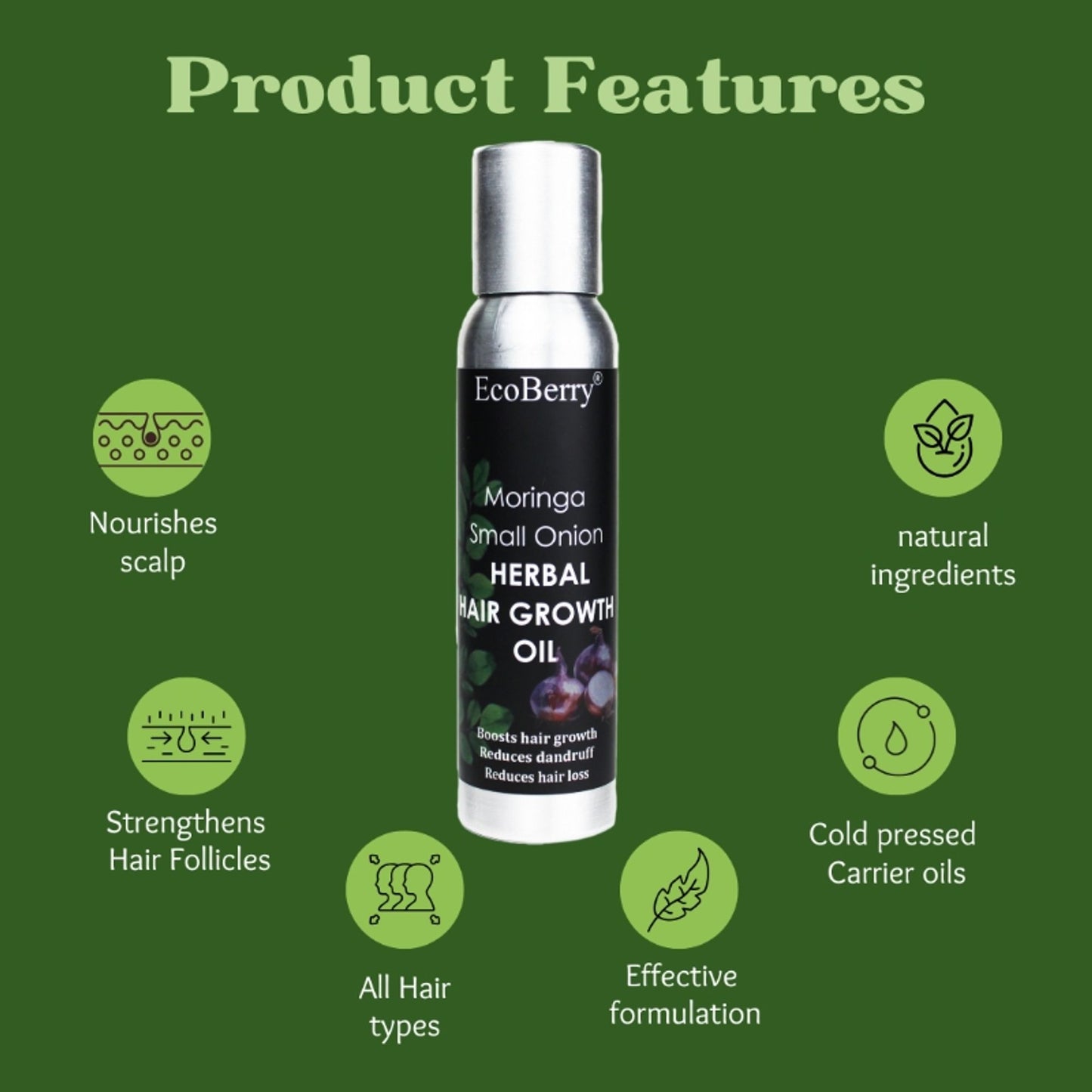 Ecoberry Moringa Small Onion Herbal Hair Growth Oil