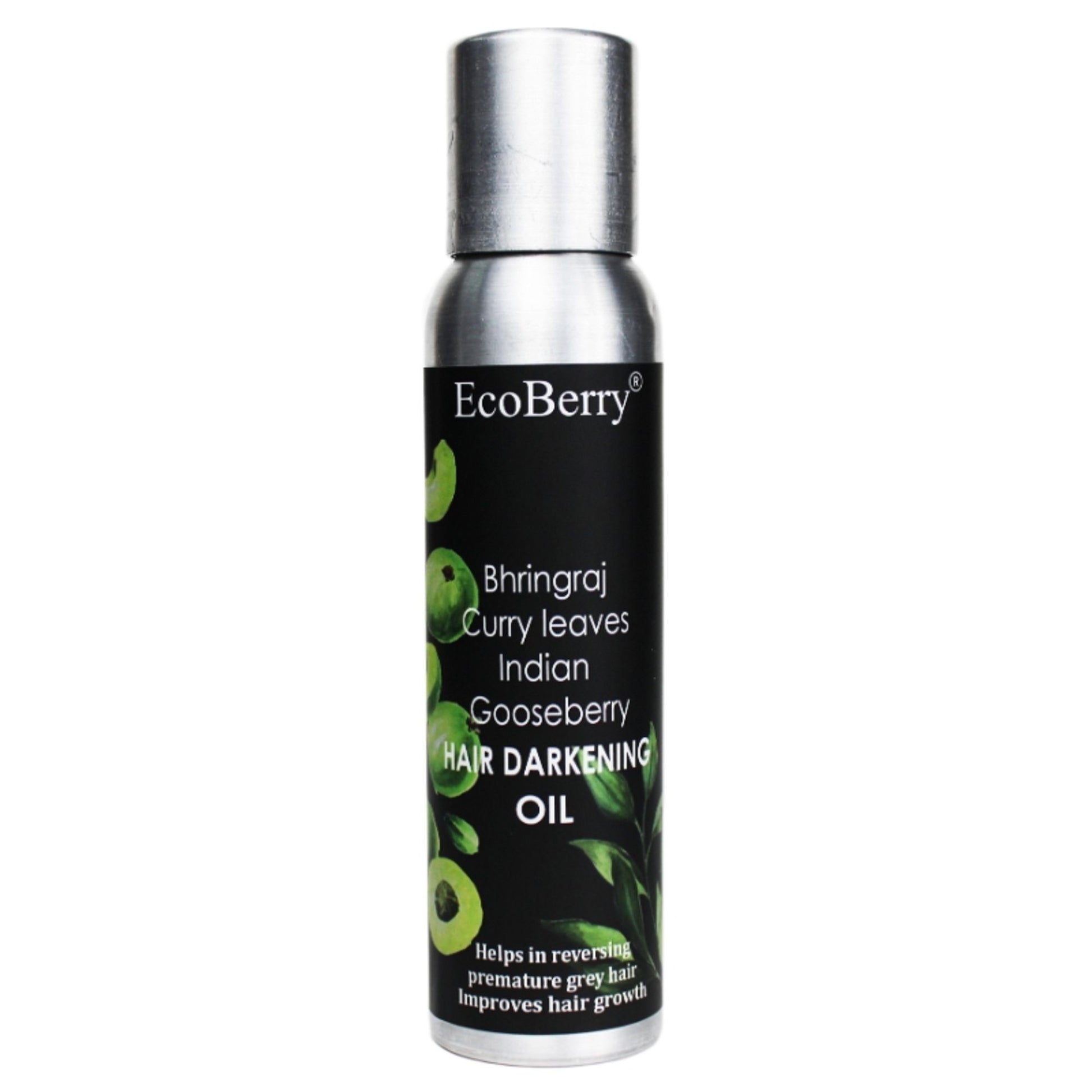Ecoberry Hair Oil - with Bhringaraj Curry Leaves Indian Gooseberry for Hair Darkening