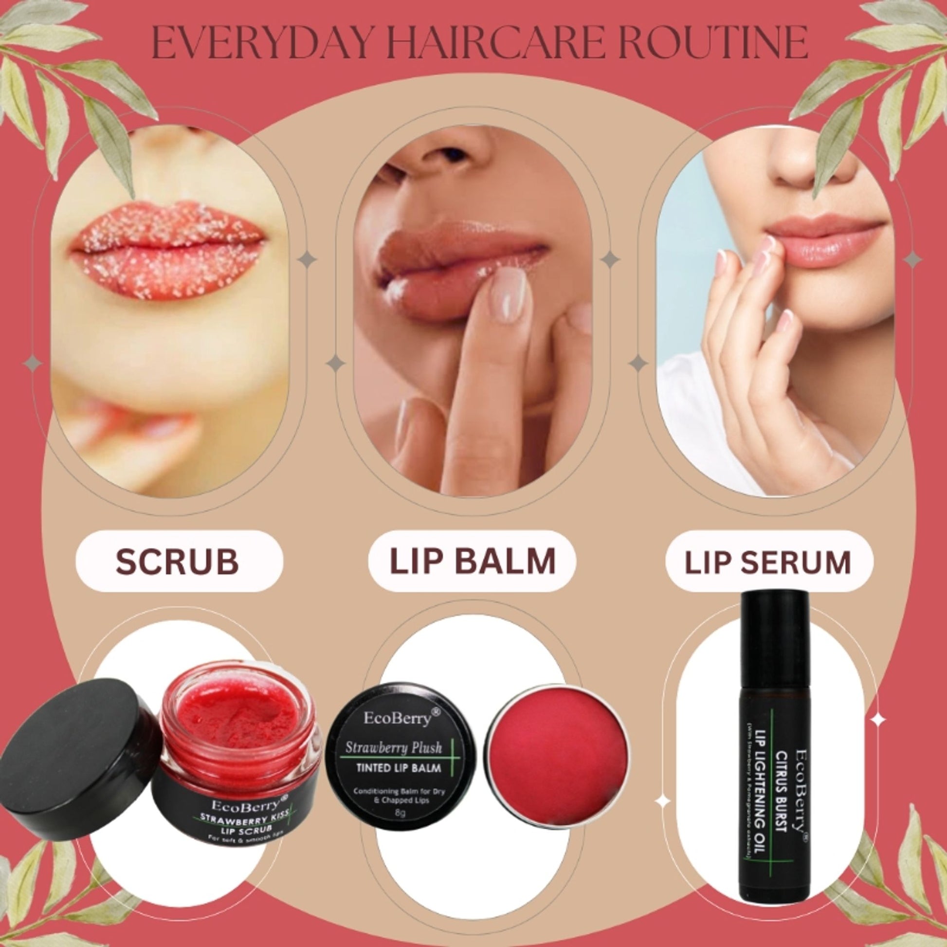 Ecoberry Strawberry Plush Tinted Lip Balm