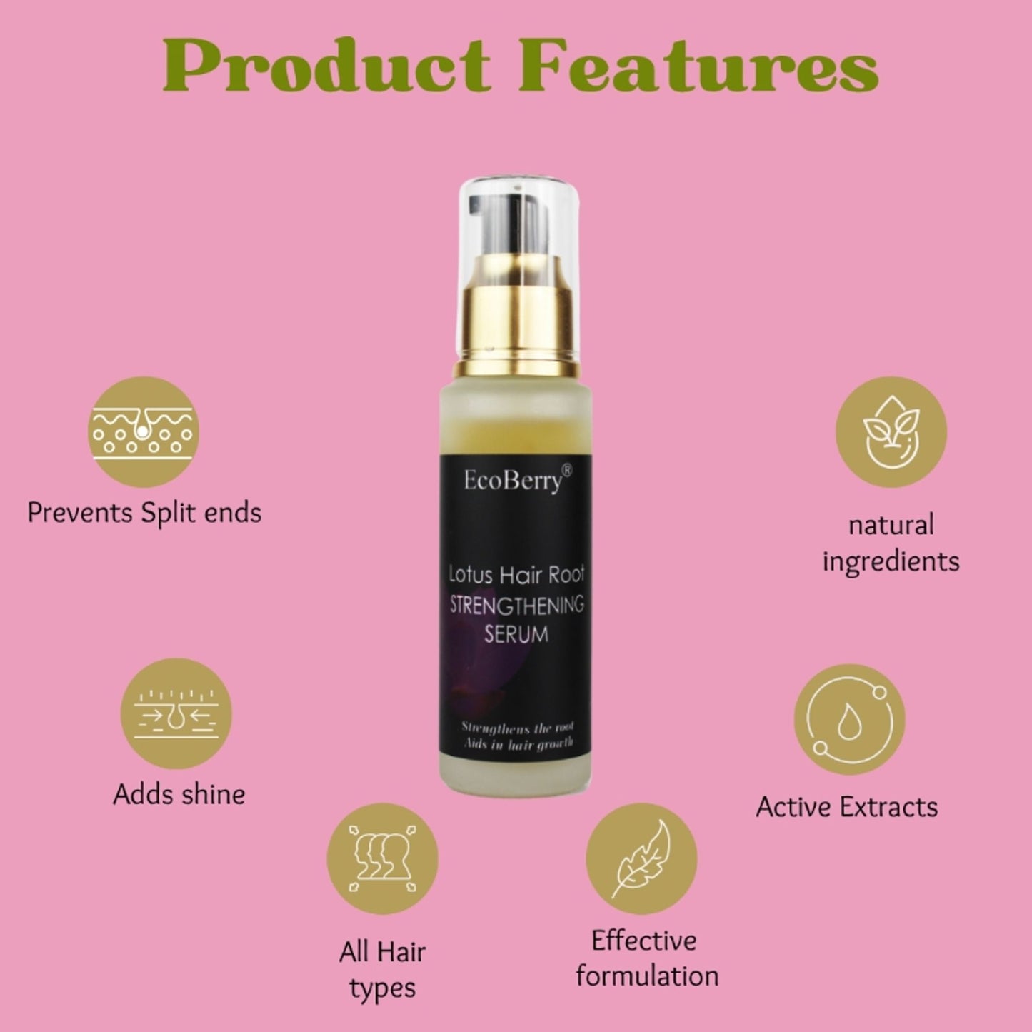 Ecoberry Lotus Hair Root Strengthening Hair Serum For Hair Growth