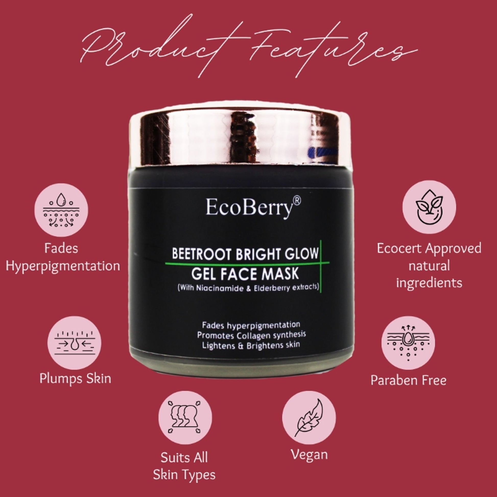 Ecoberry Beetroot Bright Glow Gel Face Mask