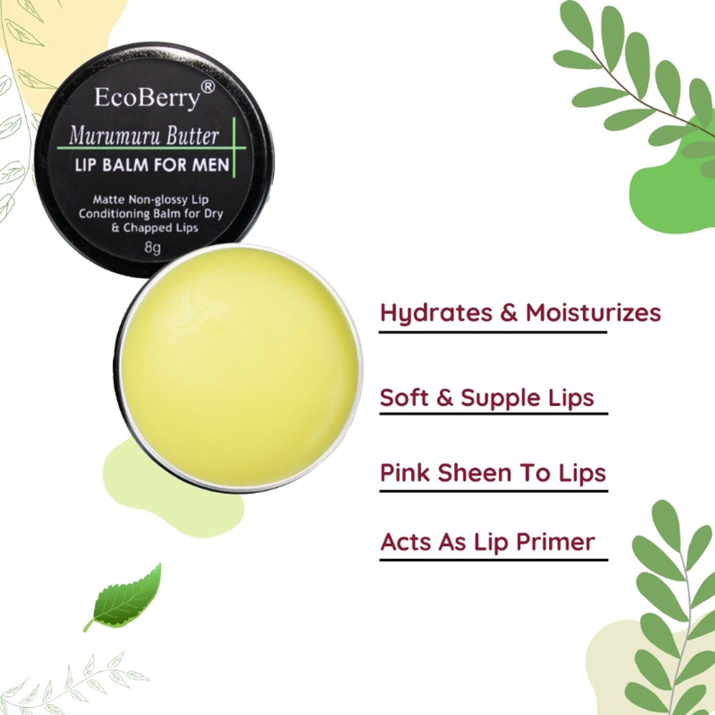 Ecoberry Murumuru Butter Lip Balm For Men