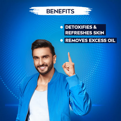 NIVEA MEN Face Wash, All in 1 Charcoal, to Detoxify & Refresh Skin with 10x Vitamin C Effect