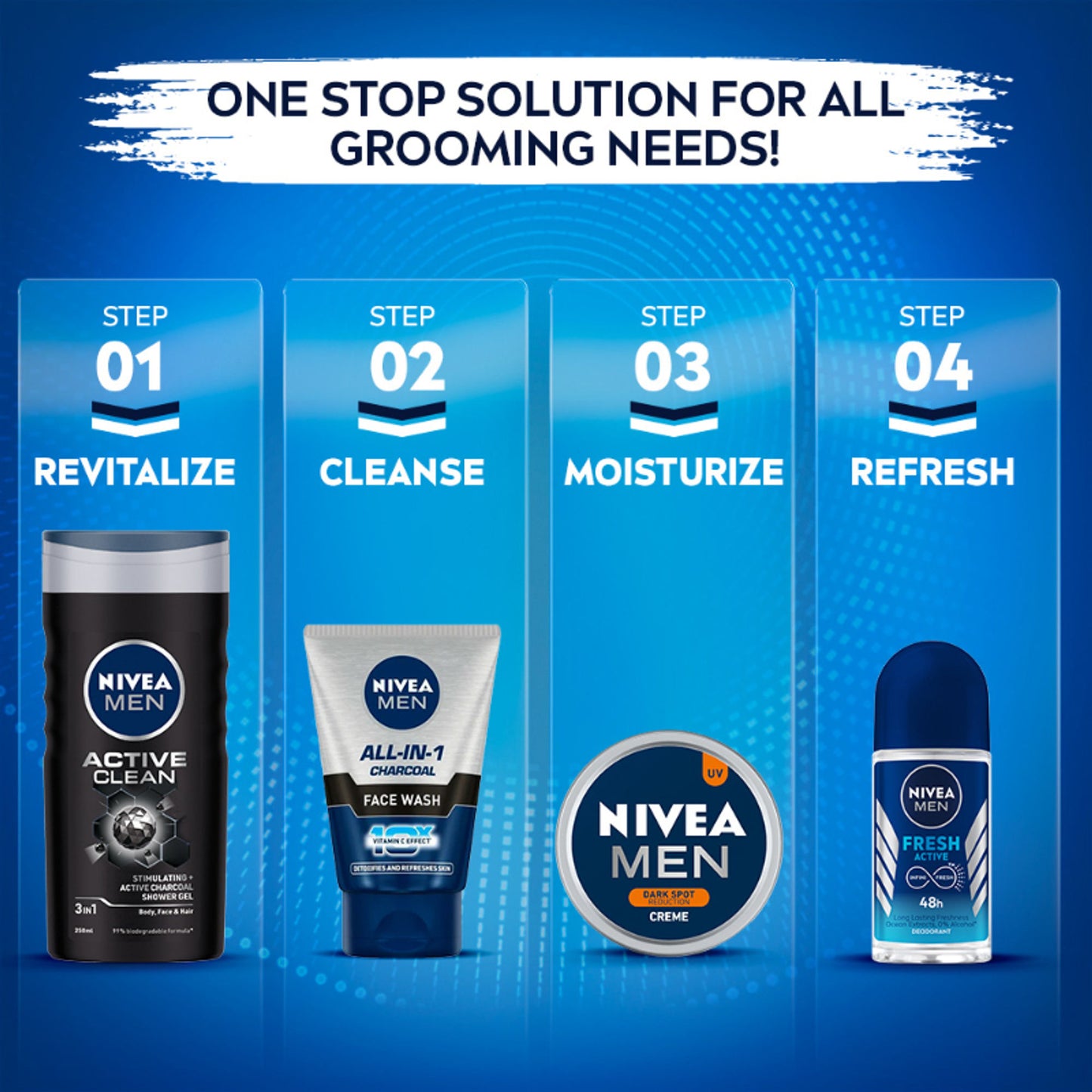 NIVEA MEN Face Wash, All in 1 Charcoal, to Detoxify & Refresh Skin with 10x Vitamin C Effect