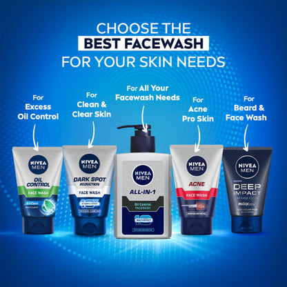 NIVEA Men Face Wash, Oil Control for 12hr Oil Control with 10x Vitamin C Effect