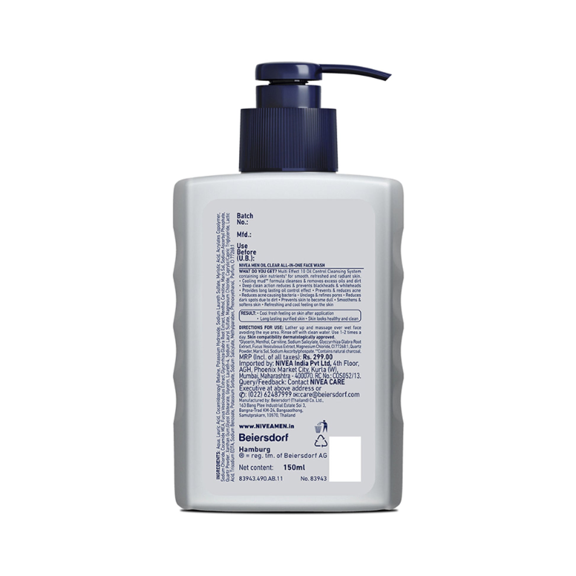 NIVEA Men Face Wash, Oil Control for 12hr Oil Control with 10x Vitamin C Effect