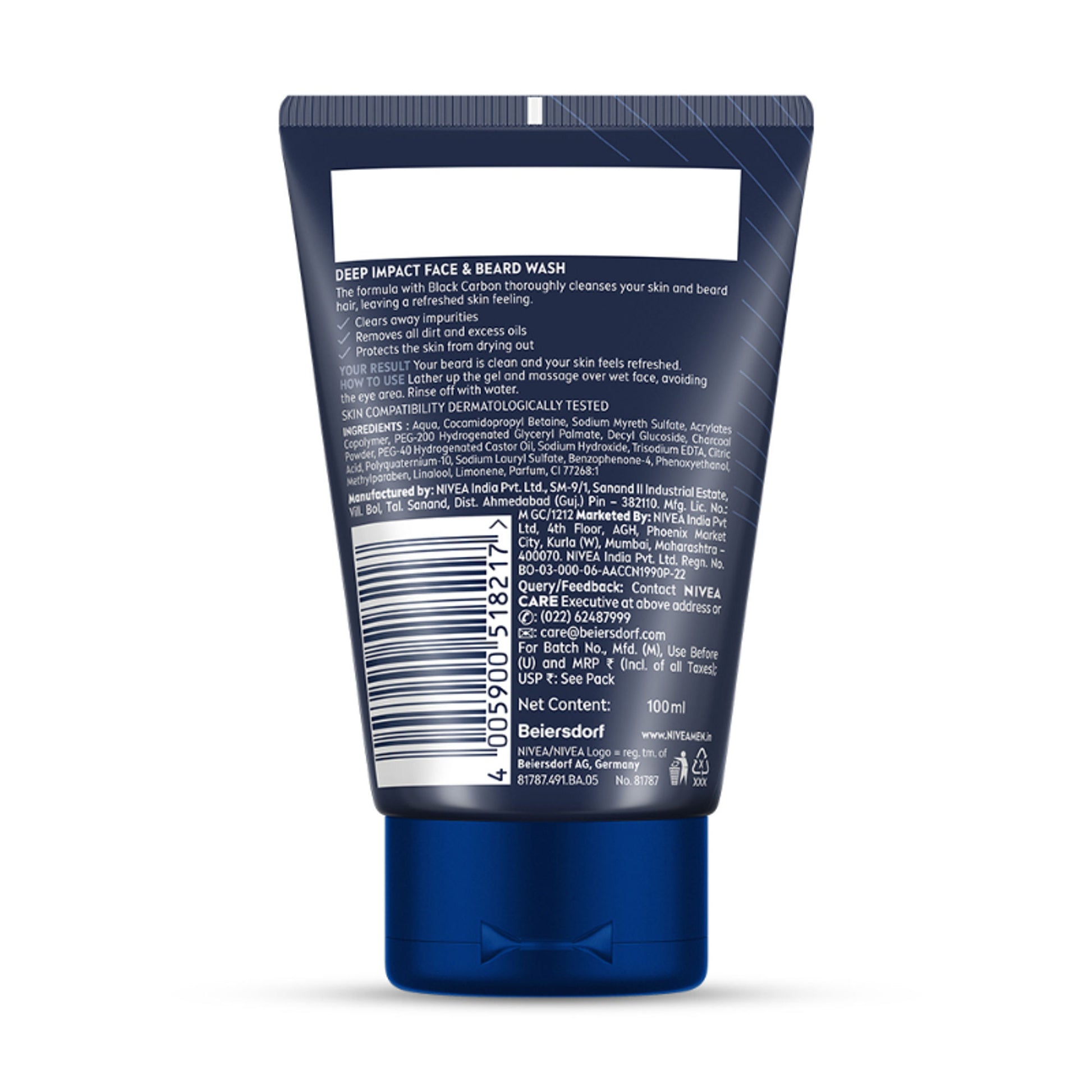 NIVEA Men Deep Impact Intense Clean Face Wash