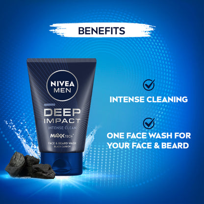 NIVEA Men Deep Impact Intense Clean Face Wash