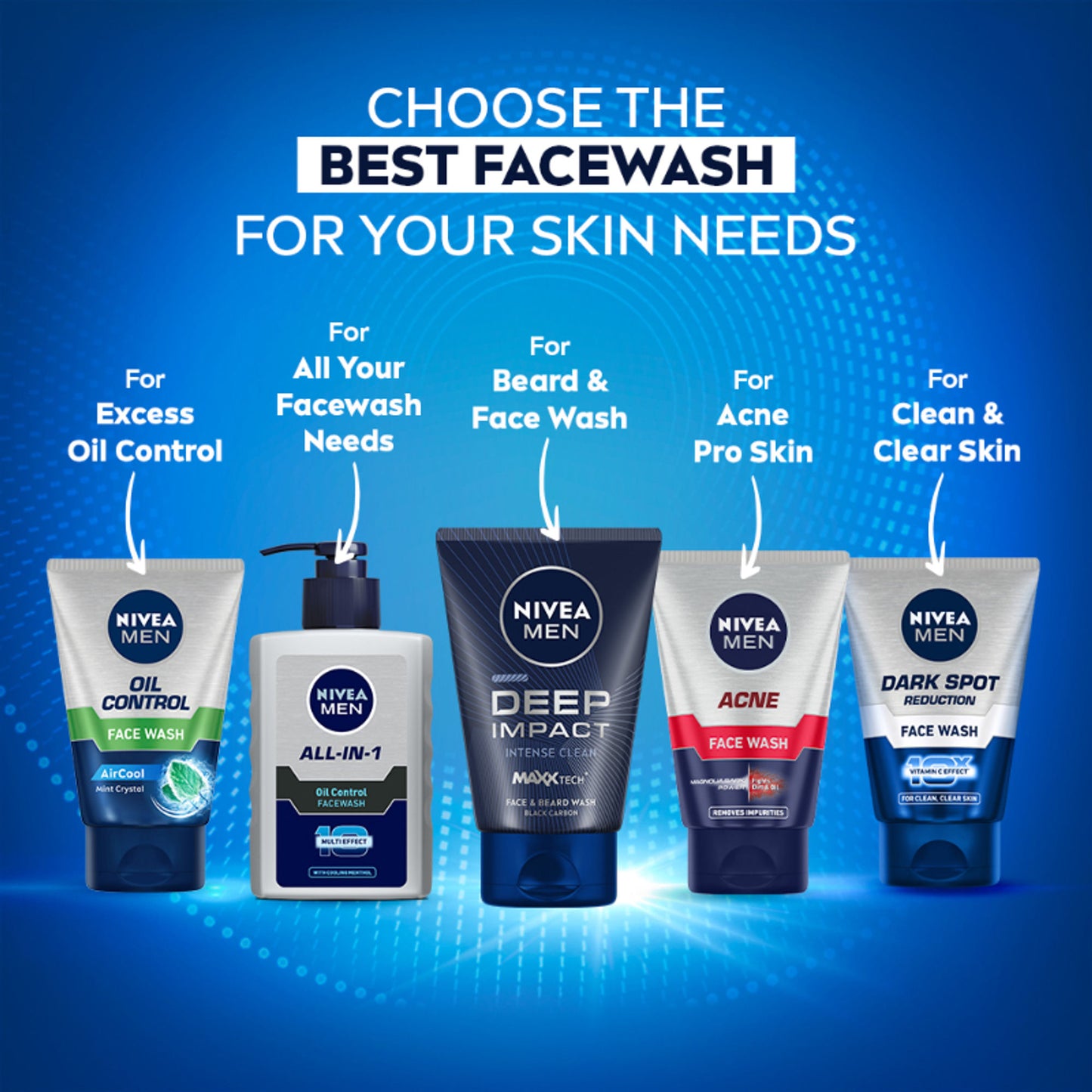 NIVEA Men Deep Impact Intense Clean Face Wash