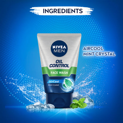 NIVEA MEN Face Wash for Oily Skin, Oil Control for 12hr Oil Control with 10x Vitamin C Effect